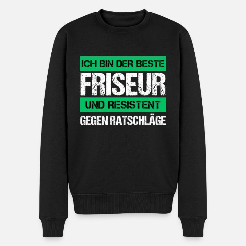 Resistenter Friseur - Männer Premium Bio Pullover - Schwarz