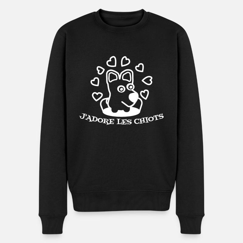 j'adore les chiots - Pull Premium bio Homme - noir
