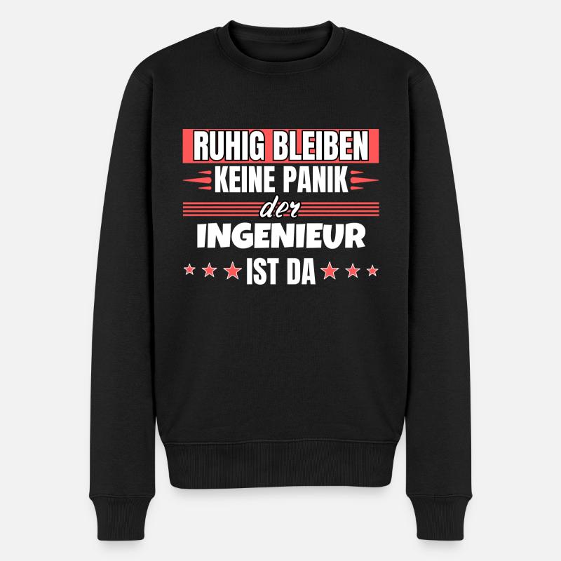 Ruhig bleiben ich bin Ingenieur - Männer Premium Bio Pullover - Schwarz