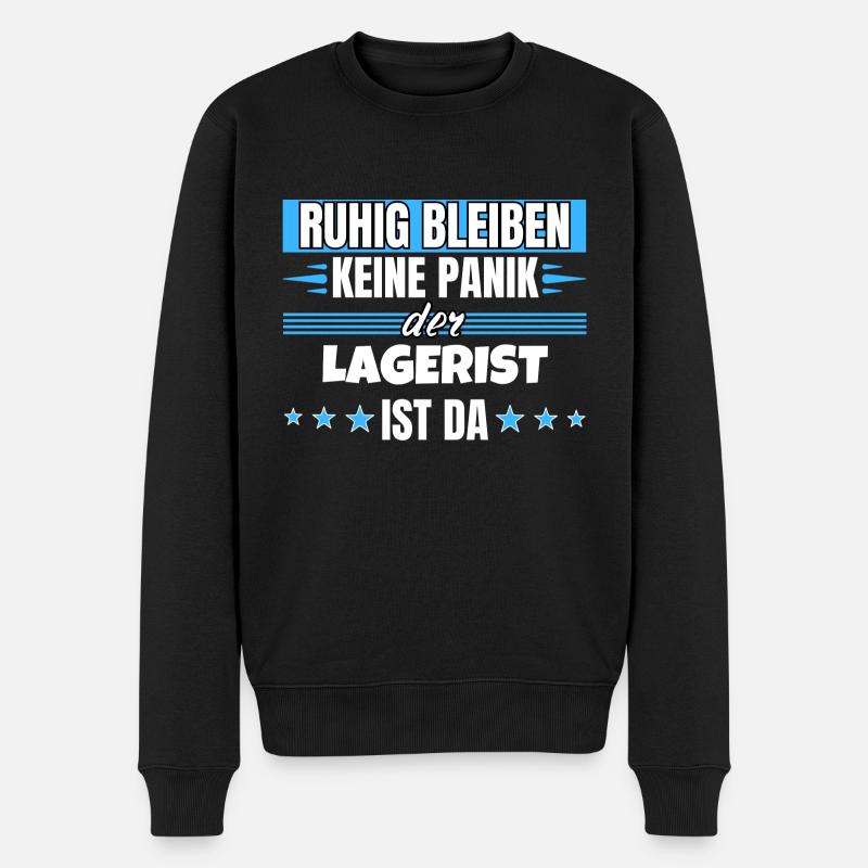 Ruhig bleiben ich bin Lagerist - Männer Premium Bio Pullover - Schwarz