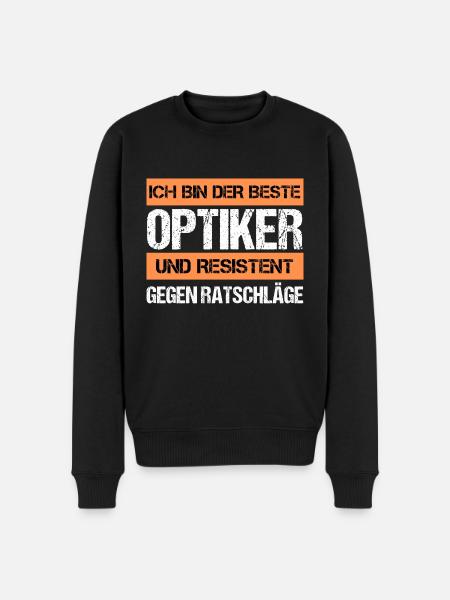 Resistenter Optiker - Männer Premium Bio Pullover - Schwarz