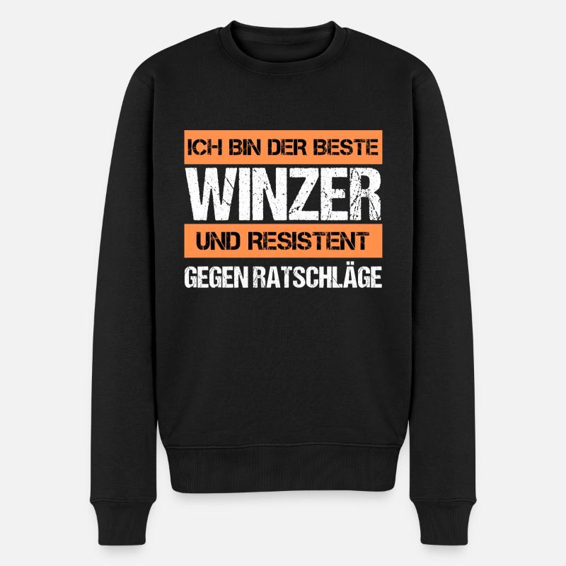 Resistenter Winzer - Männer Premium Bio Pullover - Schwarz