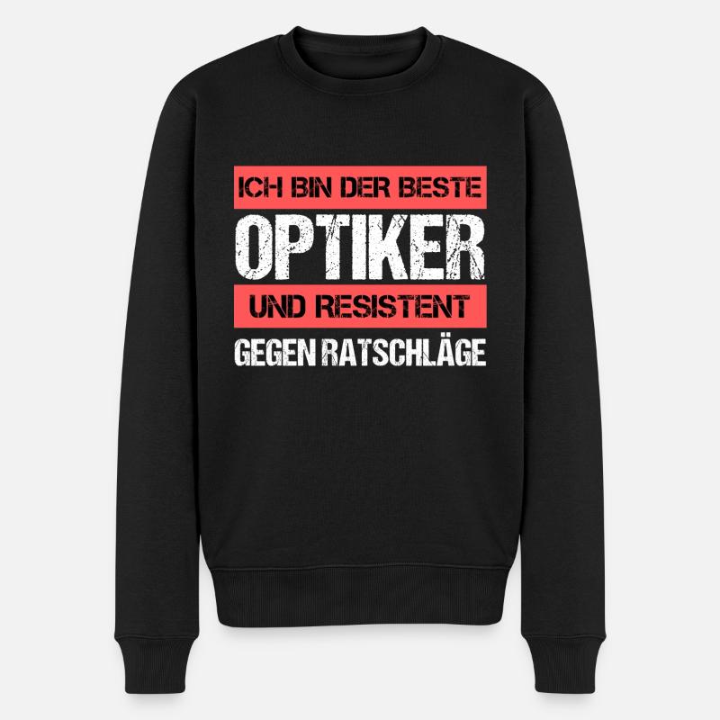 Resistenter Optiker - Männer Premium Bio Pullover - Schwarz