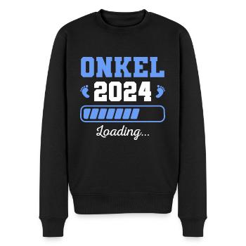 Schwangerschaft verkünden 2024 Onkel - Männer Premium Bio Pullover - Schwarz - Vorne - Nico (187cm)
