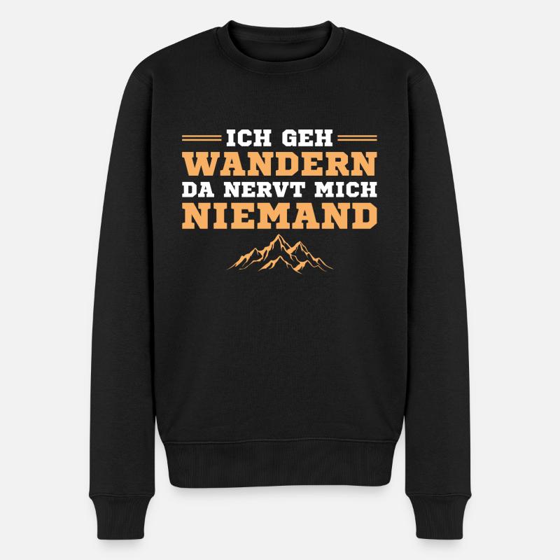 Wandern da nervt mich niemand Bergsport - Männer Premium Bio Pullover - Schwarz