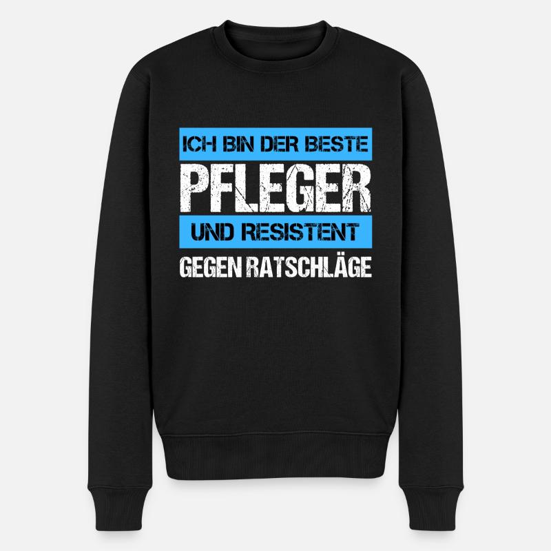 Resistenter Pfleger - Männer Premium Bio Pullover - Schwarz