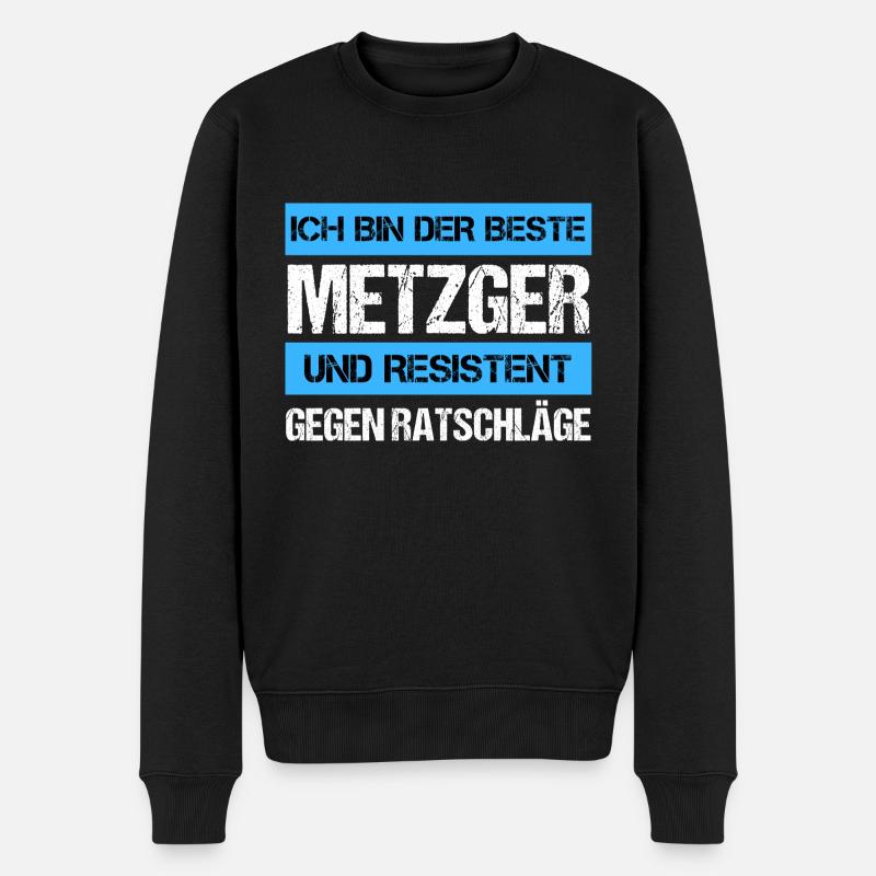 Resistenter Metzger - Männer Premium Bio Pullover - Schwarz