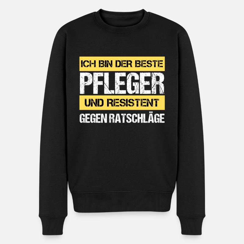 Resistenter Pfleger - Männer Premium Bio Pullover - Schwarz