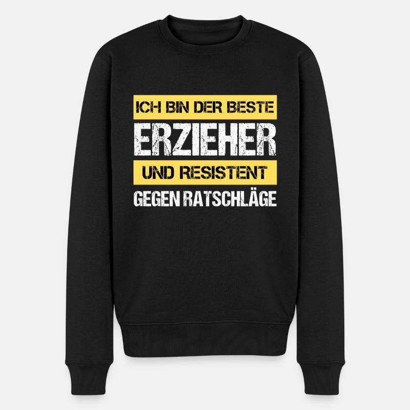 Resistenter Erzieher - Männer Premium Bio Pullover - Schwarz