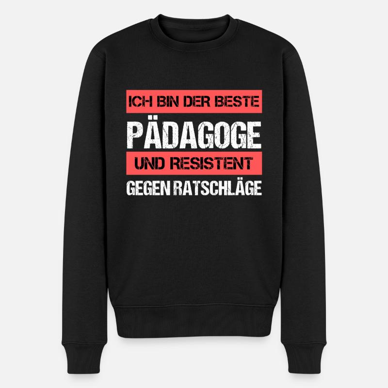 Resistenter Pädagoge - Männer Premium Bio Pullover - Schwarz