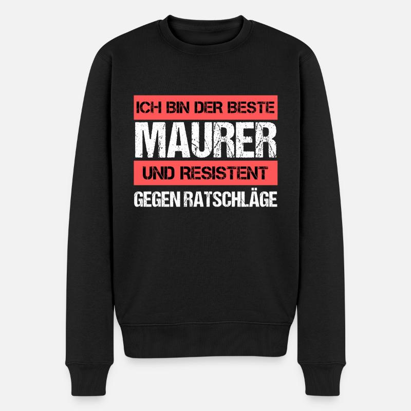 Resistenter Maurer - Männer Premium Bio Pullover - Schwarz
