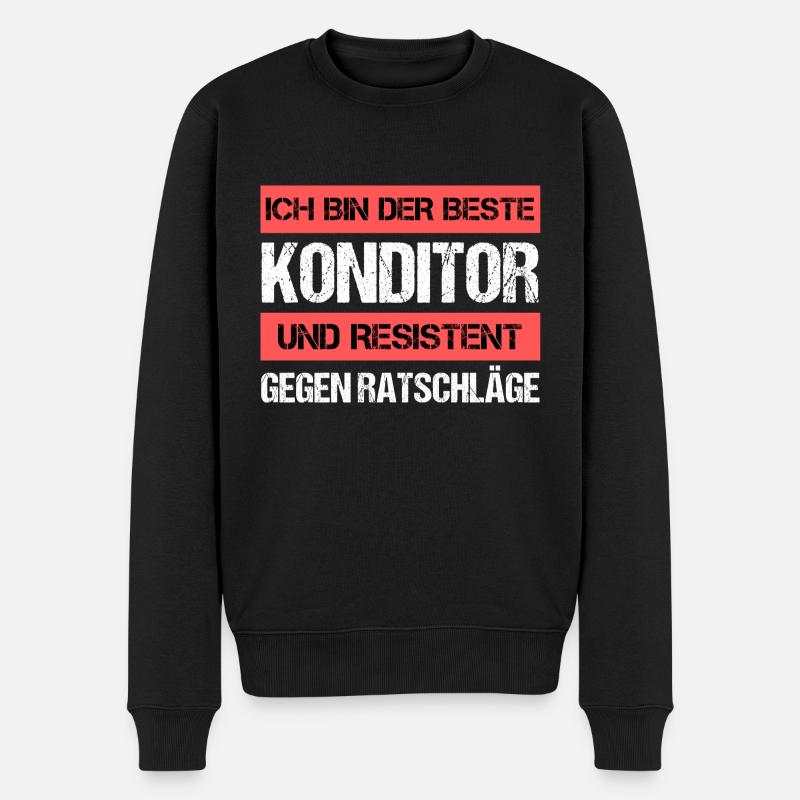 Resistenter Konditor - Männer Premium Bio Pullover - Schwarz