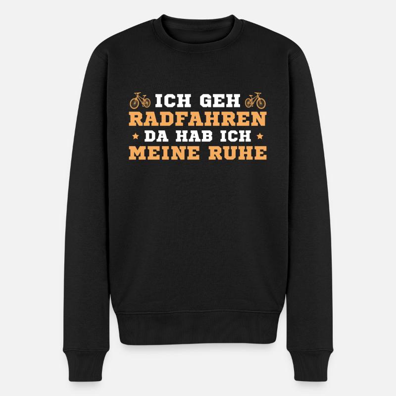 Radfahren Da hab ich meine Ruhe Fahrrad - Männer Premium Bio Pullover - Schwarz