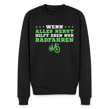 Fahrrad Humor Radsport Radfahrer - Männer Premium Bio Pullover - Schwarz - Vorne - Nico (187cm)