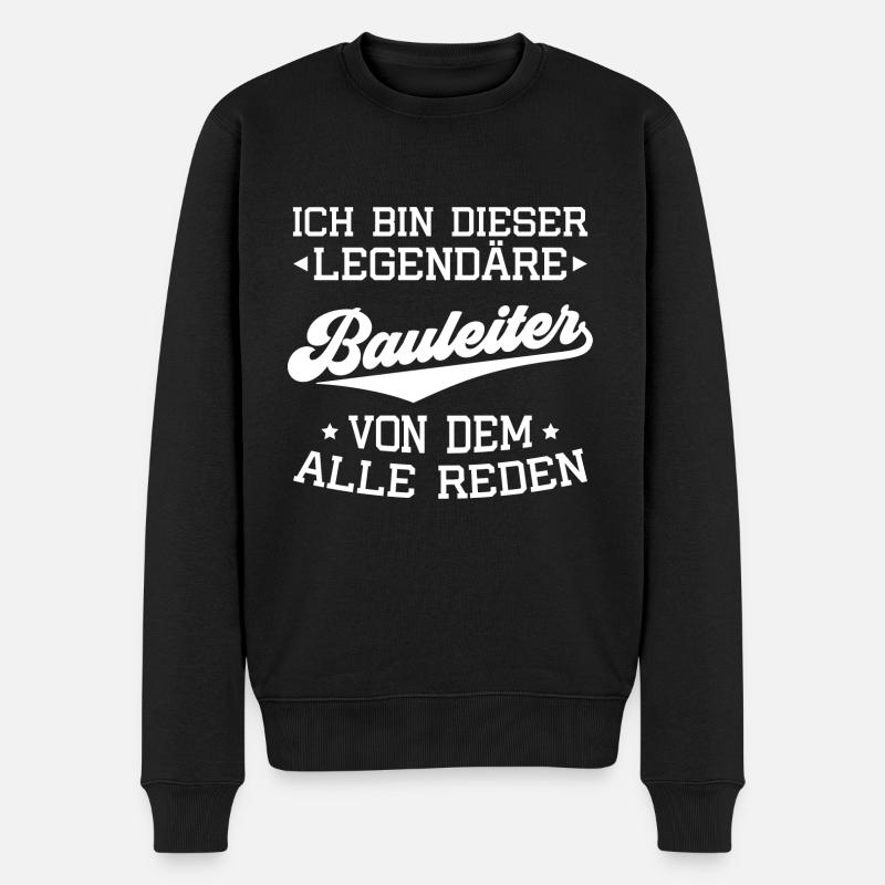 Bauaufsicht Bauleitung Baustelle Bauleiter - Männer Premium Bio Pullover - Schwarz