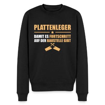 Fliesenleger Damit Fortschritt gibt Plattenleger - Männer Premium Bio Pullover - Schwarz - Vorne - Nico (187cm)
