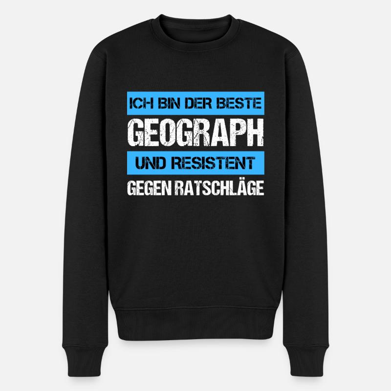 Resistenter Geograph - Männer Premium Bio Pullover - Schwarz