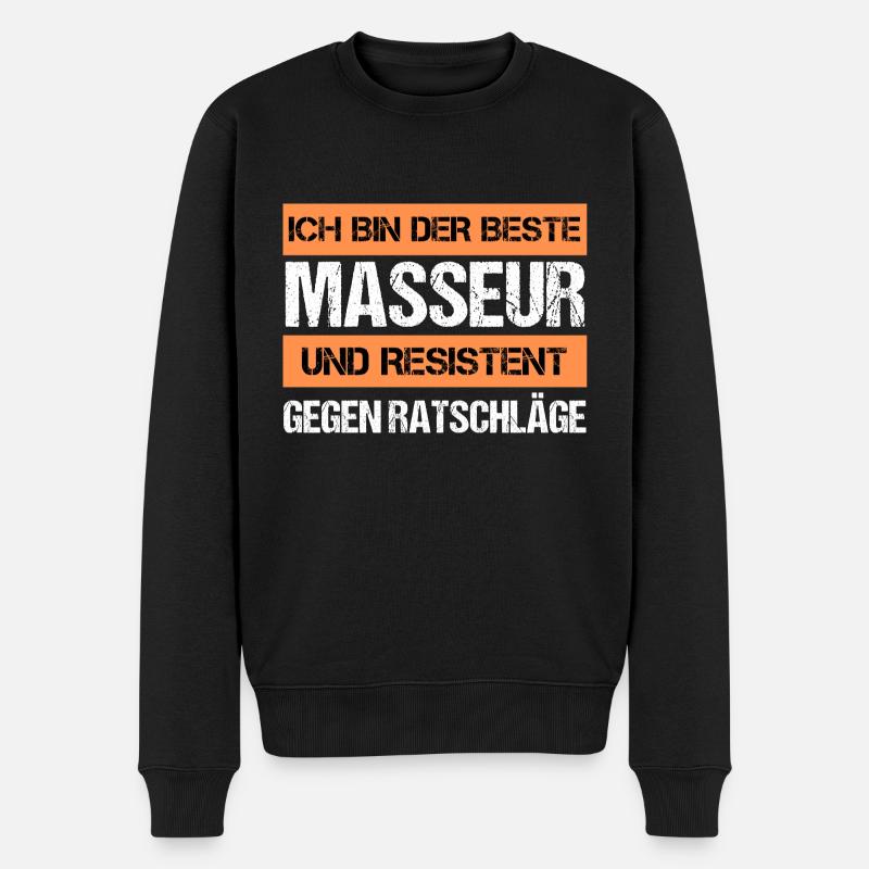 Resistenter Masseur - Männer Premium Bio Pullover - Schwarz