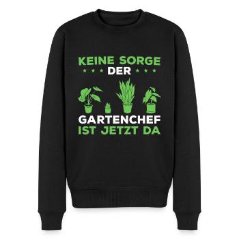Der Gartenchef ist jetzt da Hobbygärtner - Männer Premium Bio Pullover - Schwarz - Vorne - Nico (187cm)