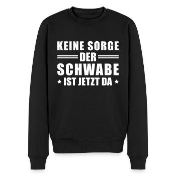 Keine Sorge Der Schwabe ist jetzt da Schwäbisch - Männer Premium Bio Pullover - Schwarz - Vorne - Nico (187cm)