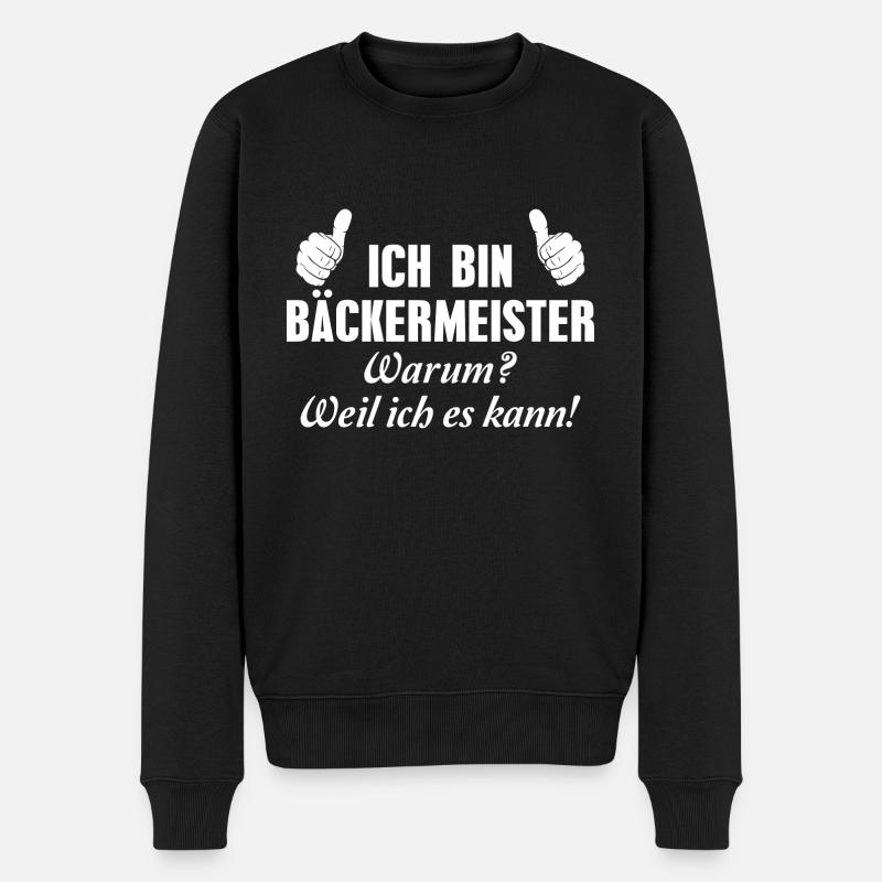 Backen Bäcker Bäckermeister - Männer Premium Bio Pullover - Schwarz