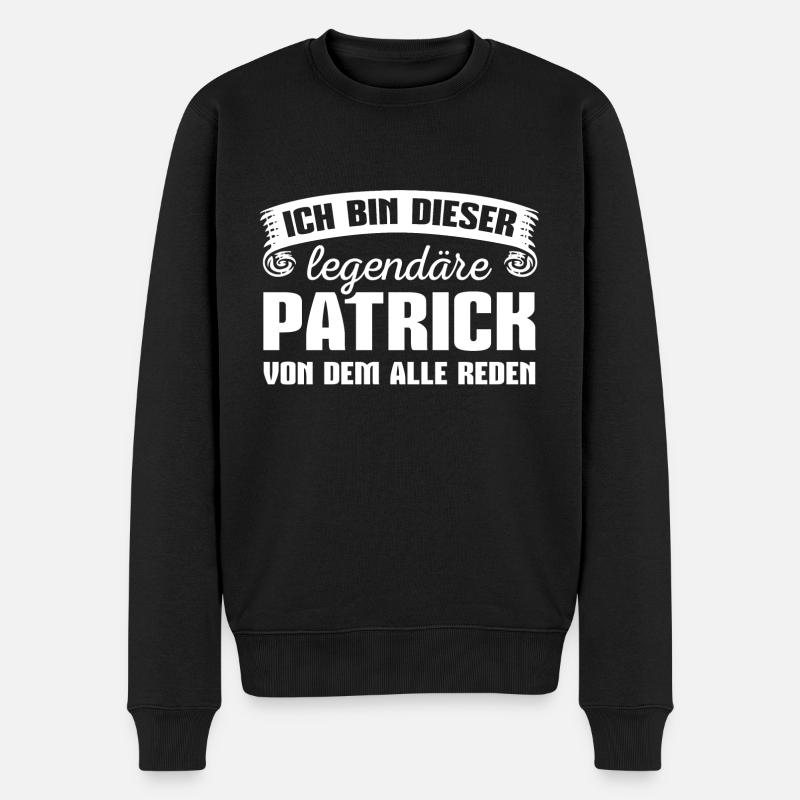 Patrick Vorname Geschenk - Männer Premium Bio Pullover - Schwarz