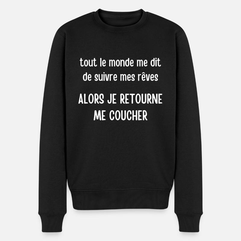 je retourne me coucher - Pull Premium bio Homme - noir