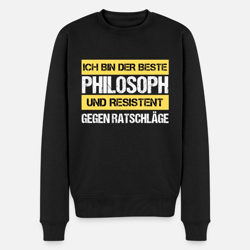 Resistenter Philosoph - Männer Premium Bio Pullover - Schwarz