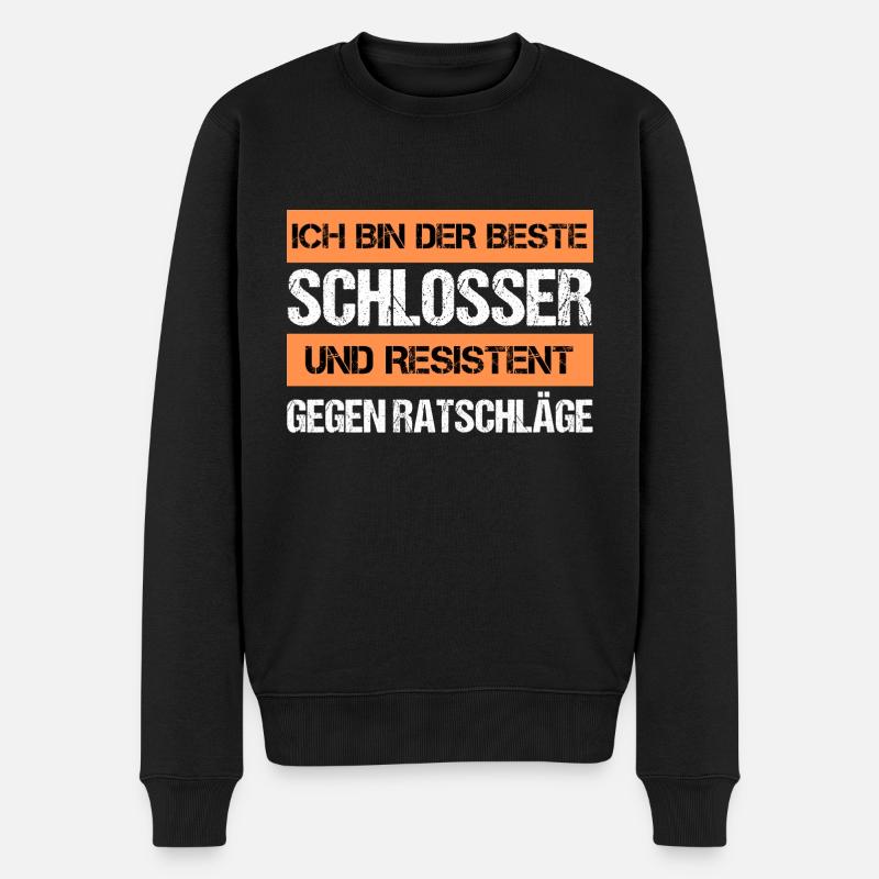 Resistenter Schlosser - Männer Premium Bio Pullover - Schwarz