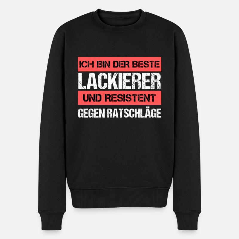 Resistenter Lackierer - Männer Premium Bio Pullover - Schwarz