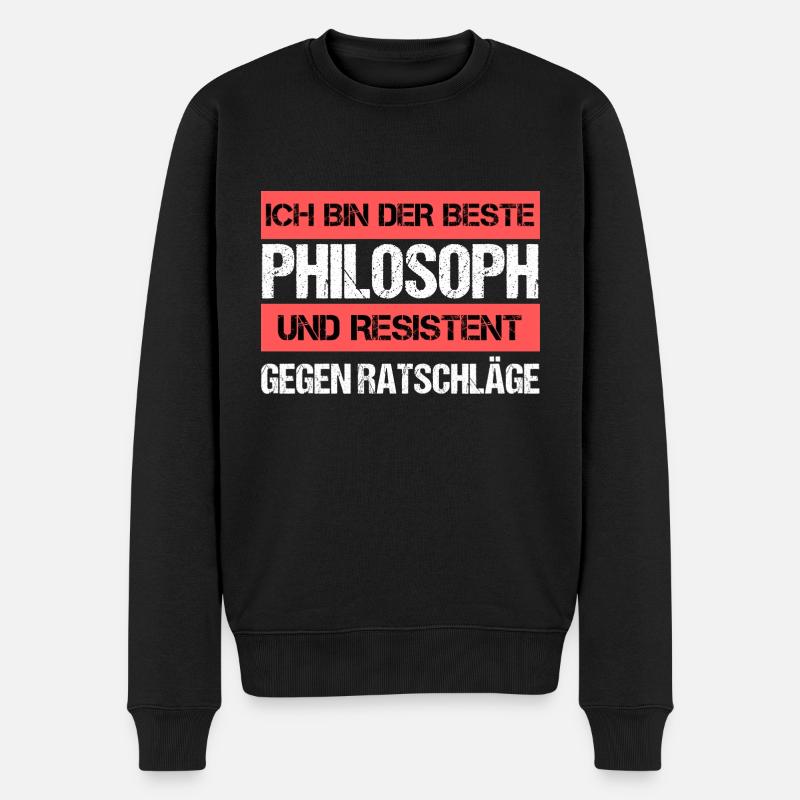 Resistenter Philosoph - Männer Premium Bio Pullover - Schwarz