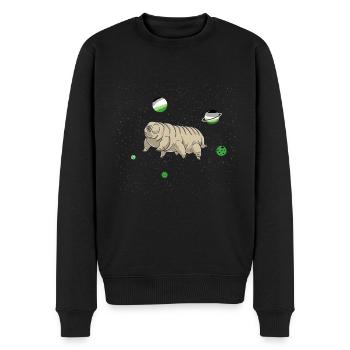 Aromatic tardigrade in space - Men's Premium Organic Jumper - black - Front - Nico (187cm)