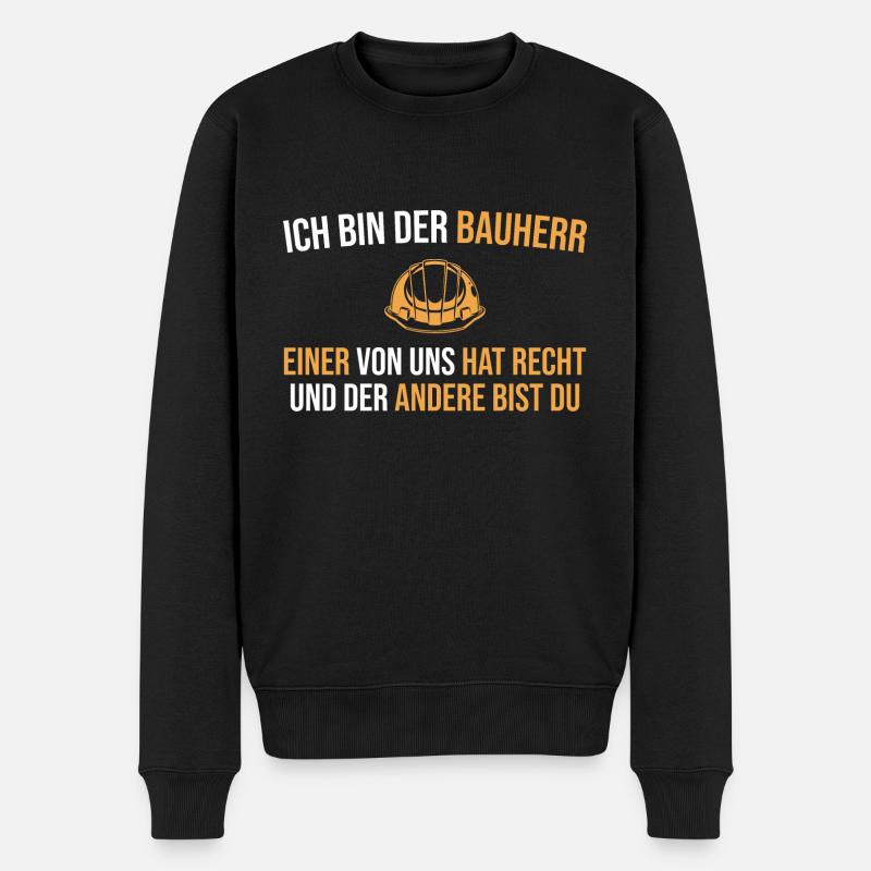 Bauherr Hausbau Hauskauf - Männer Premium Bio Pullover - Schwarz