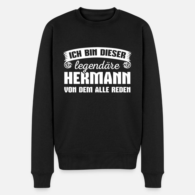Hermann Vorname Geschenk - Männer Premium Bio Pullover - Schwarz