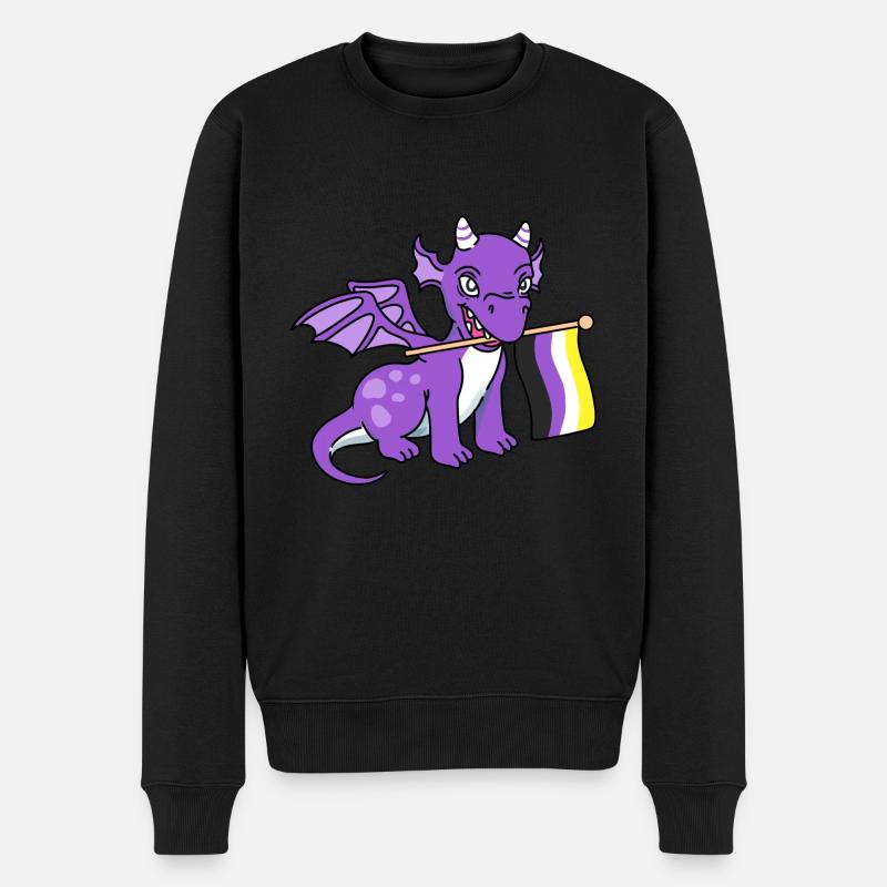 Nonbinary Pride Dragon Nonbinary Pride - Men's Premium Organic Jumper - black