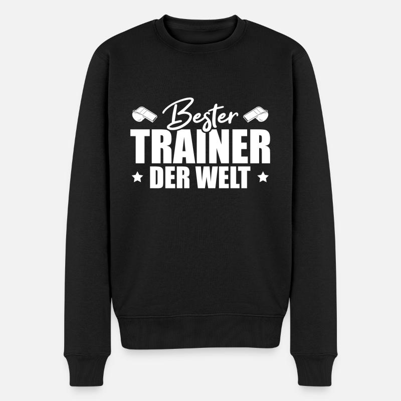 Bester Trainer der Welt Fußballtrainer Geschenk - Männer Premium Bio Pullover - Schwarz