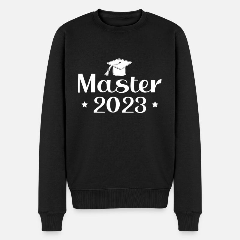 Master Abschluss 2023 Bestandene Masterprüfung - Männer Premium Bio Pullover - Schwarz