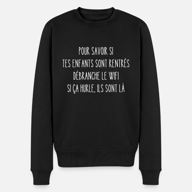 débranche le wifi - Pull Premium bio Homme - noir