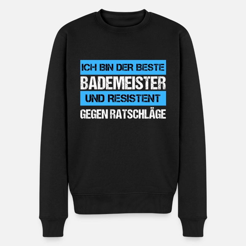 Resistenter Bademeister - Männer Premium Bio Pullover - Schwarz