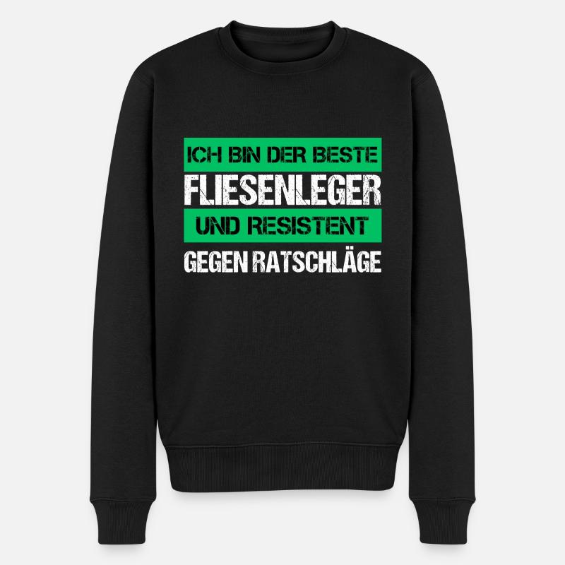 Resistenter Fliesenleger - Männer Premium Bio Pullover - Schwarz