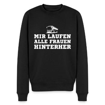 Mir laufen alle Frauen hinterher Busfahrer - Männer Premium Bio Pullover - Schwarz - Vorne - Nico (187cm)