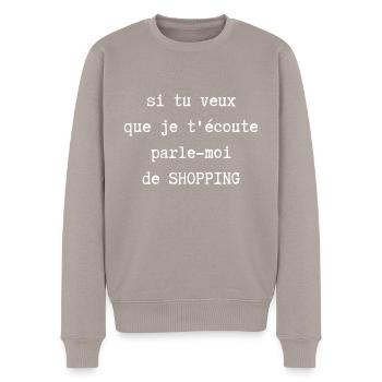 parle moi de shopping - Pull Premium bio Homme - taupe - Devant - Nico (187cm)
