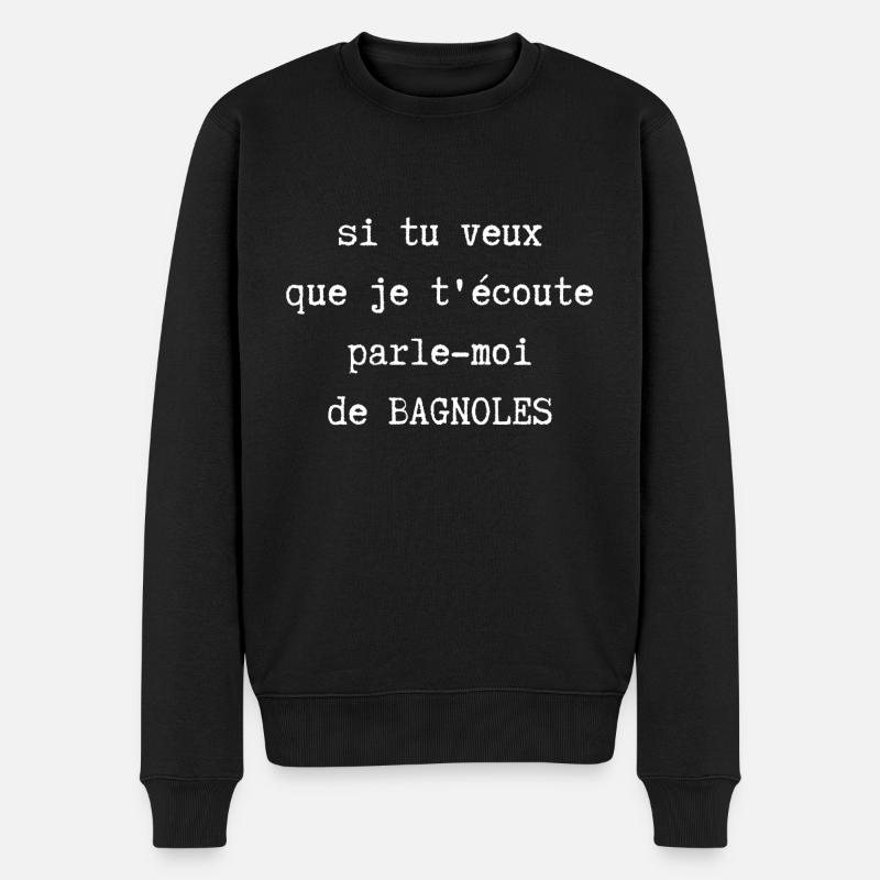 parle-moi de bagnoles - Pull Premium bio Homme - noir