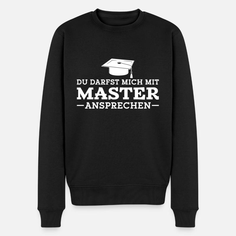 Master Abschluss Bestandene Masterprüfung Studium - Männer Premium Bio Pullover - Schwarz