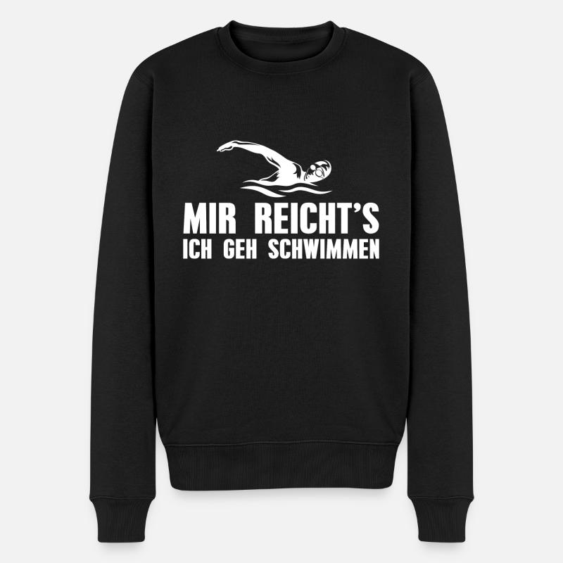 Schwimmen Wassersport Schwimmer - Männer Premium Bio Pullover - Schwarz