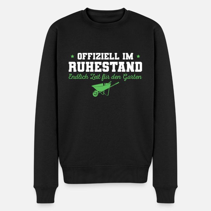 Gärtner in Rente Ruhestand Geschenkidee - Männer Premium Bio Pullover - Schwarz