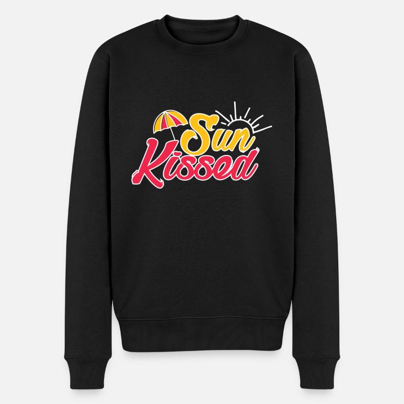 sun kissed - Männer Premium Bio Pullover - Schwarz