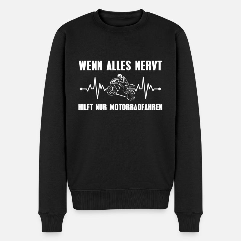 Motorradfahren Motorrad Motorradfahrer - Männer Premium Bio Pullover - Schwarz
