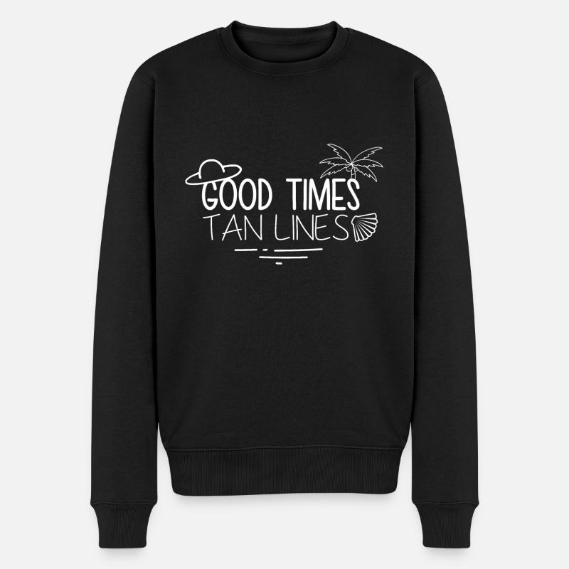 good times tan lines - Männer Premium Bio Pullover - Schwarz