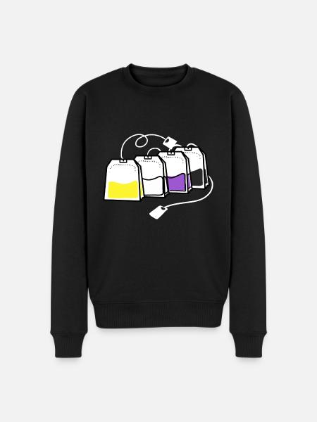 Nonbinary Pride Teebeutel Nonbinary Pride - Männer Premium Bio Pullover - Schwarz